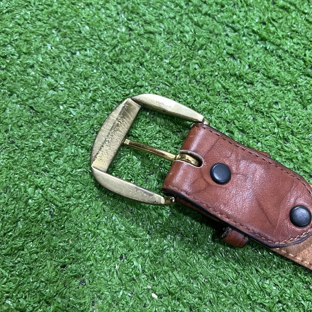 Vintage Tony Lama Belt SZ 42 Brown Leather Western, Cowboy,‎ Silver Buckle Rodeo